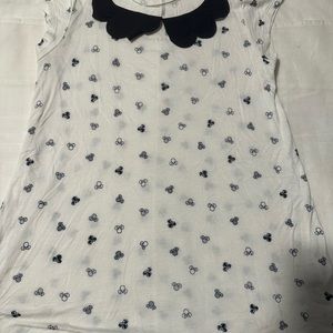 Lauren Conrad Disney Collaboration Heart Blouse with Minnie Collar size XS EUC